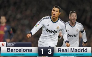 Real Madrid won 1- 3 against Barcelona, and its now the “Copa del Rey” Finalist 